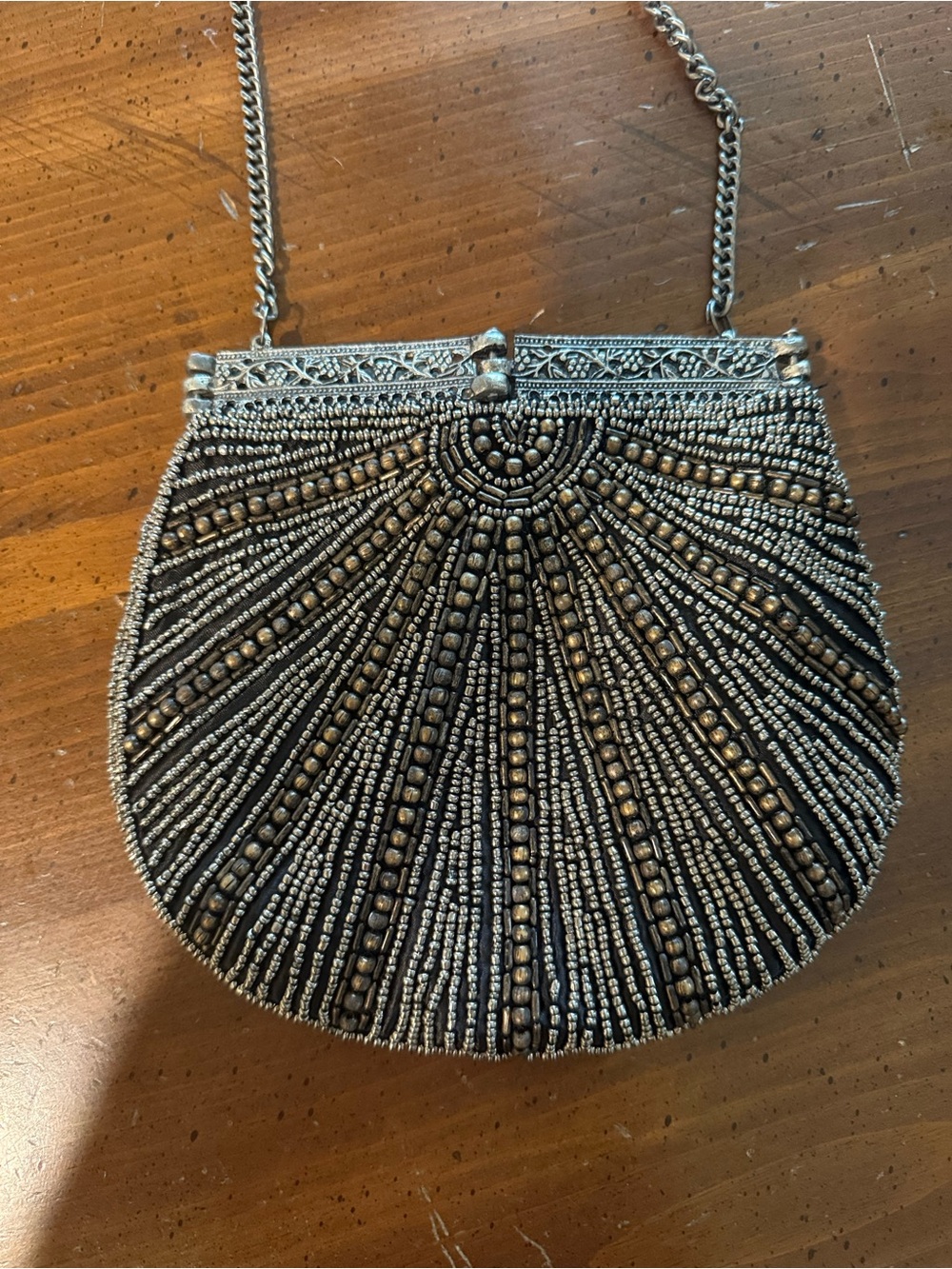 Free People Embellished Silver Beaded Crossbody Bag - Women's Evening Purse - Picture 3 of 6